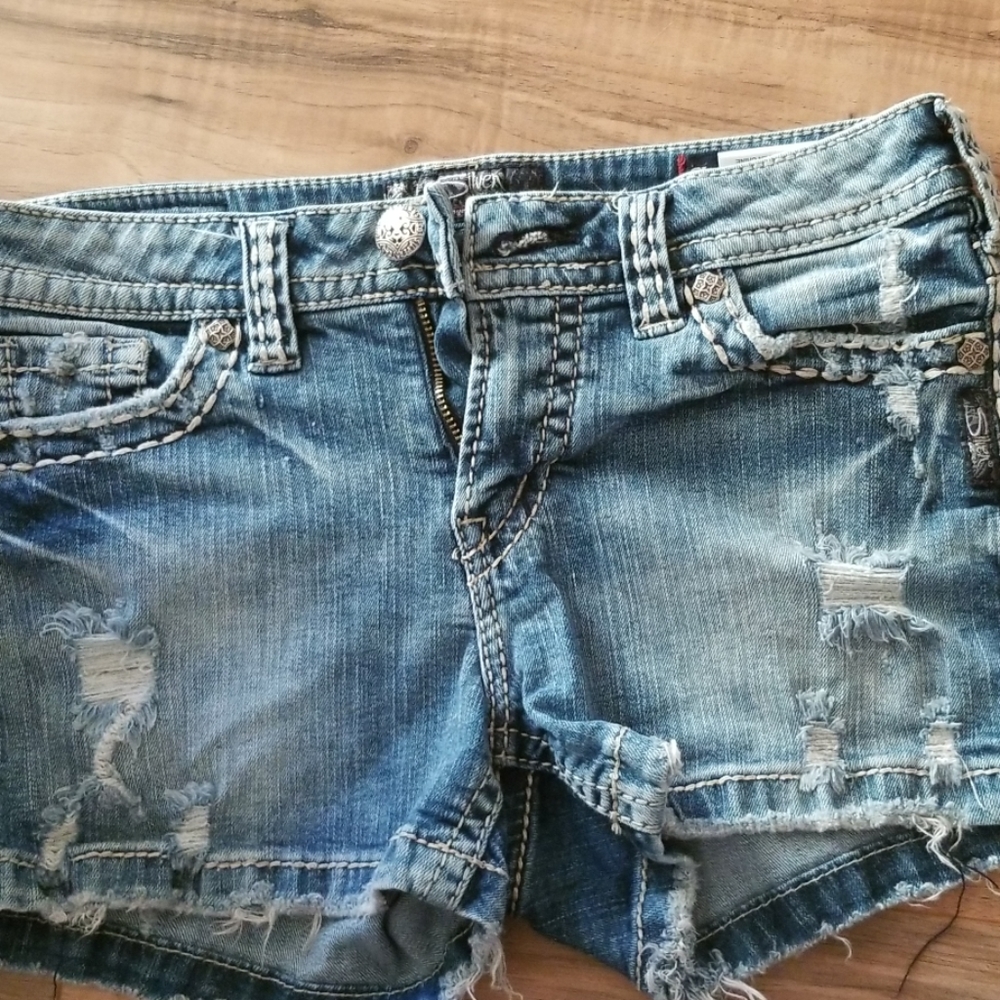 Silver Jean Shorts
